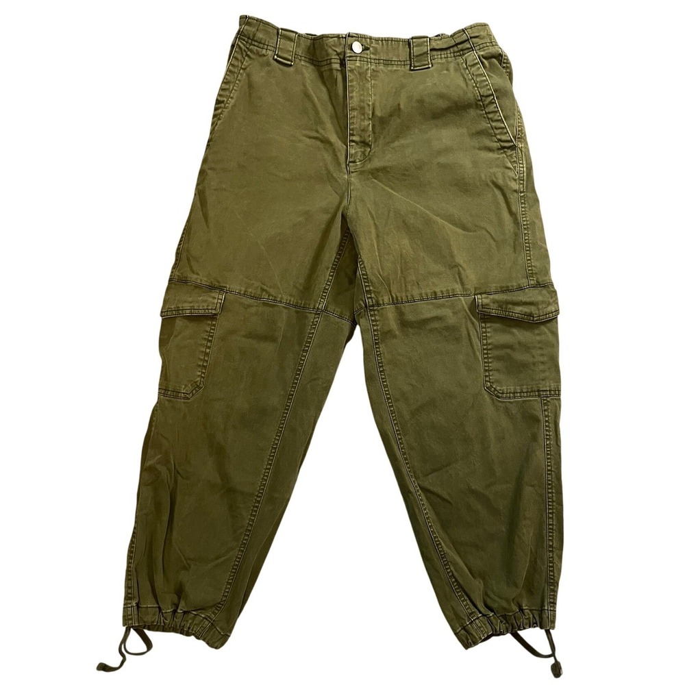 Old Navy Cargo Barrel Pants Womens L Conifer Army Green Utility Jogger